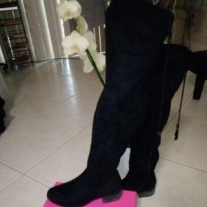 Shoedazzle Faux suede Fold over the Knee Flat Boot